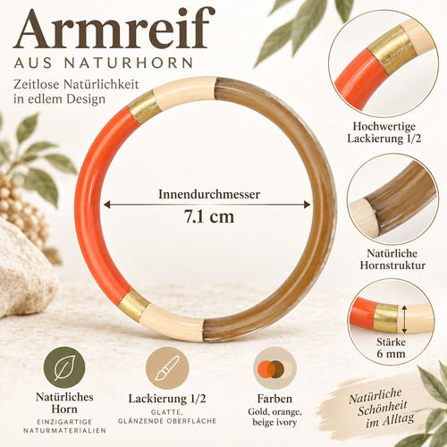 Handmade armreif aus naturhorn - armreif,