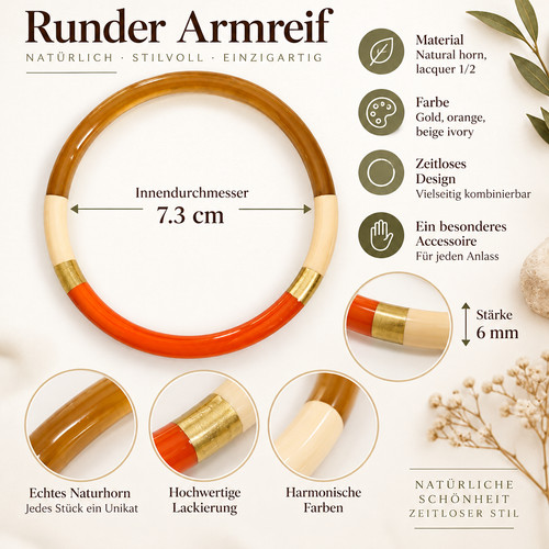 Armreif naturhorn gold - naturhorn,