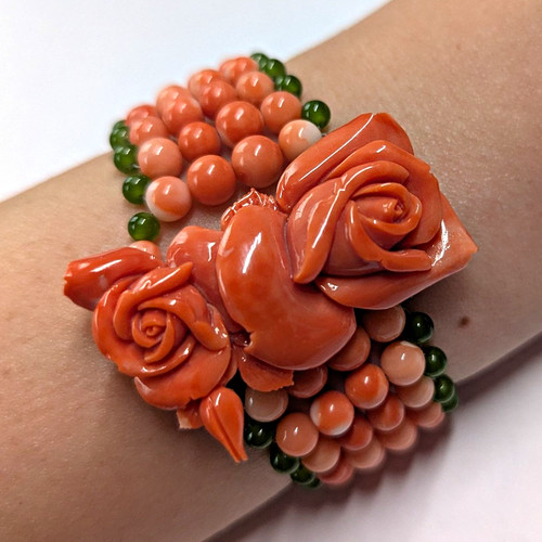 Echte vintage korallen armband - vintage,